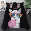 Llama Drama Cool Sunglasses Duvet Cover Set Fun Cozy elitetrendwear 1