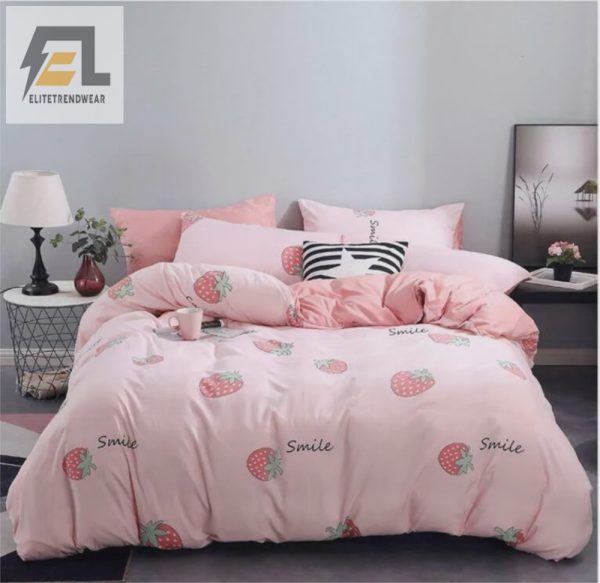 Get Cozy Pink Strawberry Bedding Set For Sweet Dreams elitetrendwear 1