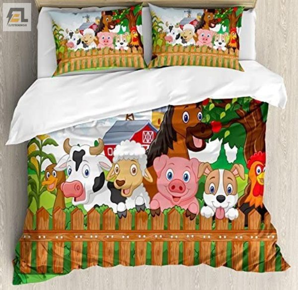 Snuggle Up With Barnyard Pals Funny Farm Bedding Set elitetrendwear 1