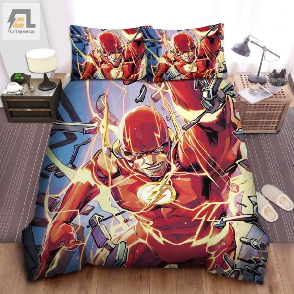 Zoom Into Sleep Flash Speed Force Duvet Cover Set elitetrendwear 1