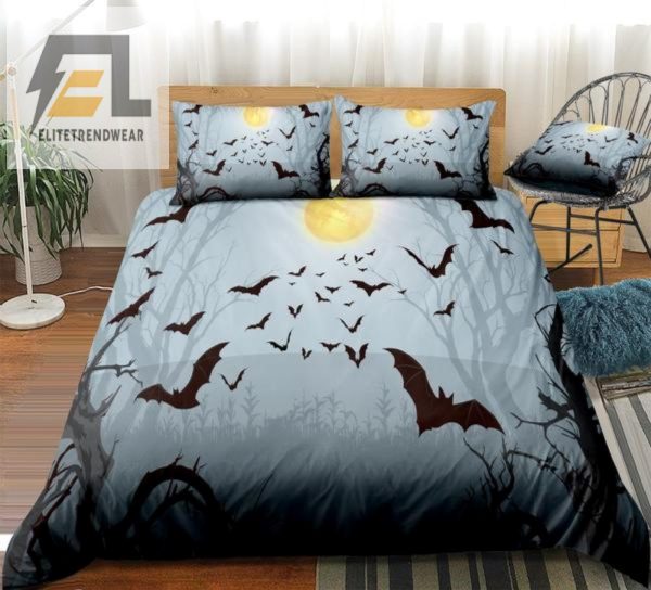 Spooky Snuggle Comfy Bats Halloween Duvet Cover Set elitetrendwear 1