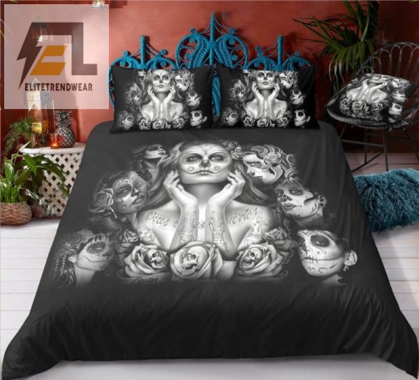 Spice Up Your Sleep Sugar Skull Lady Duvet Set elitetrendwear 1