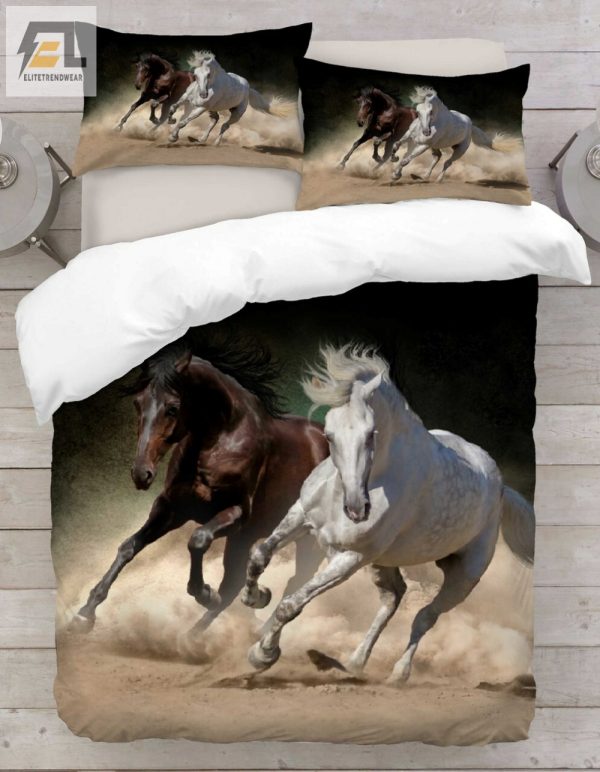 Gallop Into Dreams Comfy Horse Duvet Cover Set elitetrendwear 1