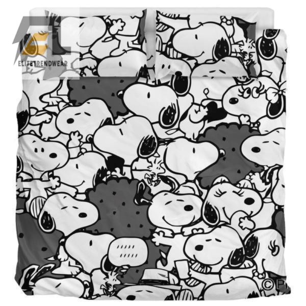 Comfy Black Snoopy Duvet Set Snooze With A Smile elitetrendwear 1