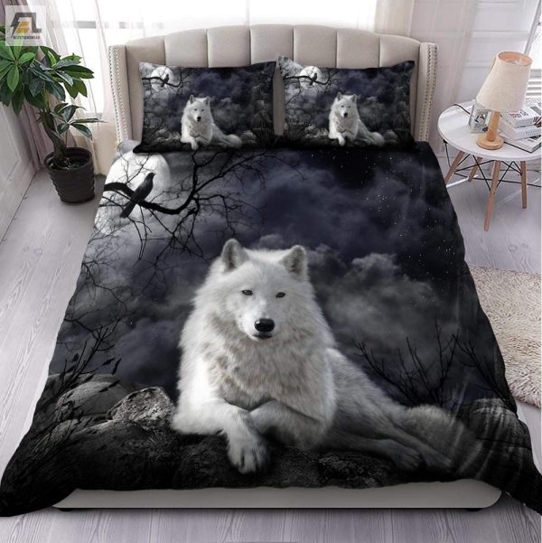 Howl In Comfort Night White Wolf Duvet Sets For Wild Sleep elitetrendwear 1