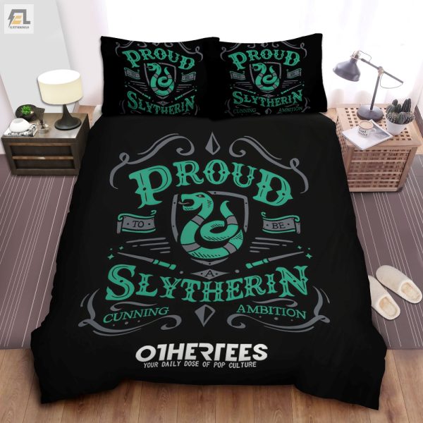 Snuggle In Slytherin Style Cunning Cozy Duvet Cover Set elitetrendwear 1