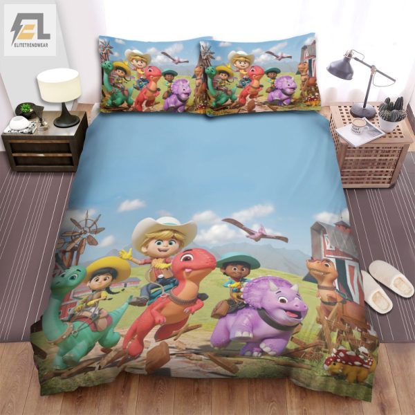 Dino Ranch Snuggle Squad Comfy Quirky Bedding Set elitetrendwear 1