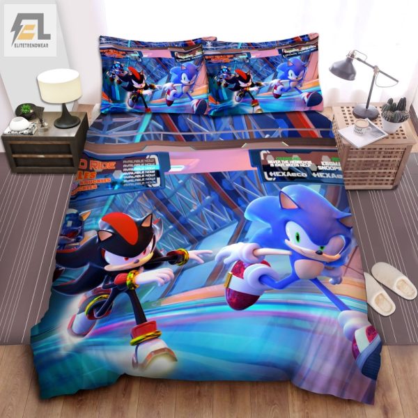 Sonic Shadow Duel Comfy Fun Duvet Cover Bedding Set elitetrendwear 1