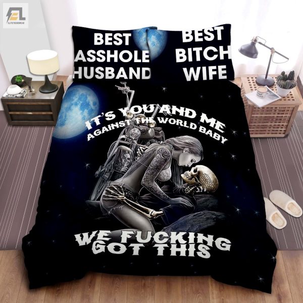 Edgy Skull Couple Duvet We Got This Bedding Set Fun elitetrendwear 1