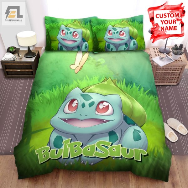 Snuggle With Bulbasaur Cozy Butterfly Duvet Set elitetrendwear 1