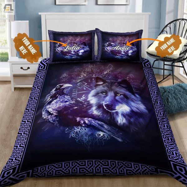 Dream Wild Unique Wolf Raven Celtic Duvet Set Sleep In Style elitetrendwear 1