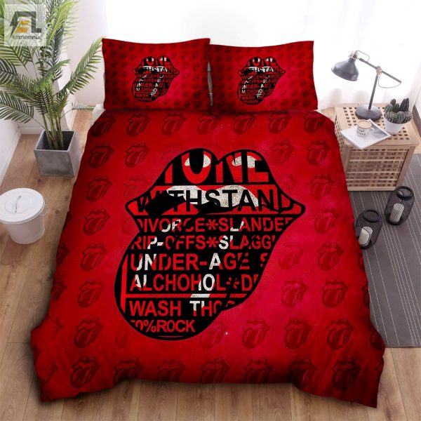 Rock N Roll Dreams Stones Tongue Duvet Set Sleep Cool elitetrendwear 1