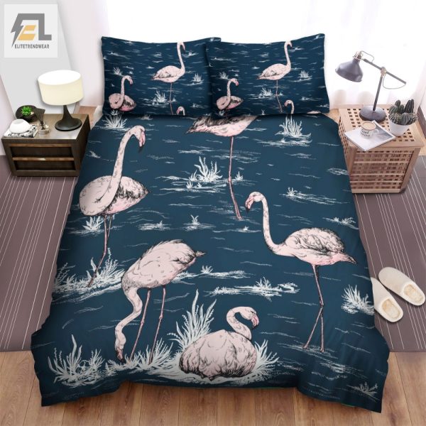 Flamingo Fun Unique Pink Bird Duvet Cover Bedding Set elitetrendwear 1