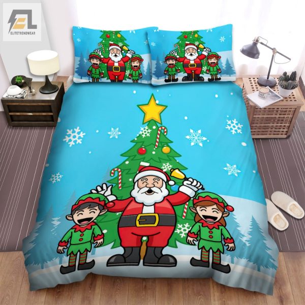 Funny Xmas Elf Santa Bell Duvet Set Cozy Unique Bedding elitetrendwear 1