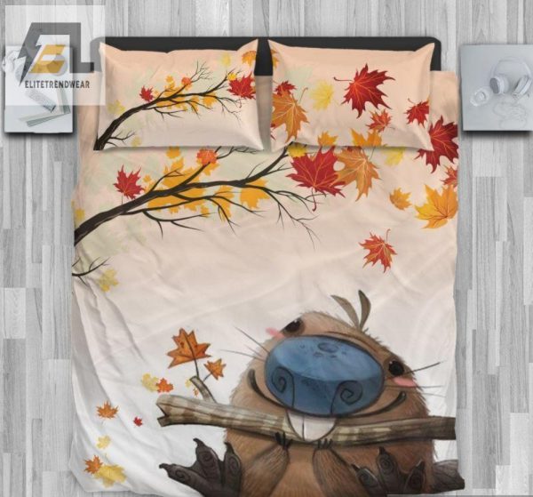 Beaver Dreams Duvet Snug Quirky Maple Tree Bedding Set elitetrendwear 1