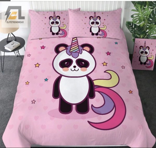 Sleep With A Pink Pandacorn Cozy Unicorn Duvet Sets elitetrendwear 1