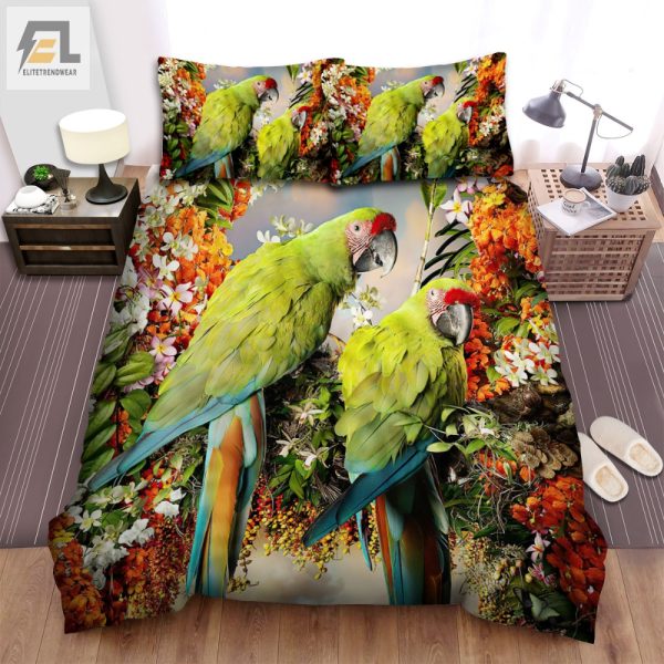 Wild Parrot Pajama Party Quirky Green Duvet Set elitetrendwear 1