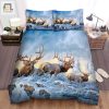 Cozy Nights Deer Party In Snow Bedding Wild Whimsical Set elitetrendwear 1