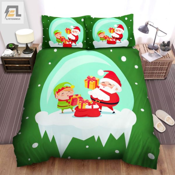 Snuggle With Santas Elf Funny Christmas Duvet Cover Set elitetrendwear 1