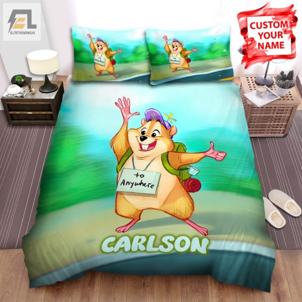 Quirky Hamster Hitchhiking Duvet Cover Personalized Bedding Fun elitetrendwear 1