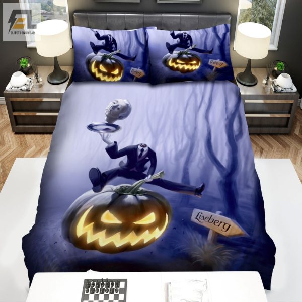 Spooky Fun Headless Horseman Jackolantern Bedding Set elitetrendwear 1