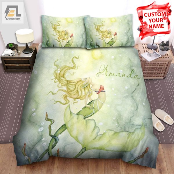 Sleep Like A Mermaid On Golden Pearls Unique Duvet Sets elitetrendwear 1