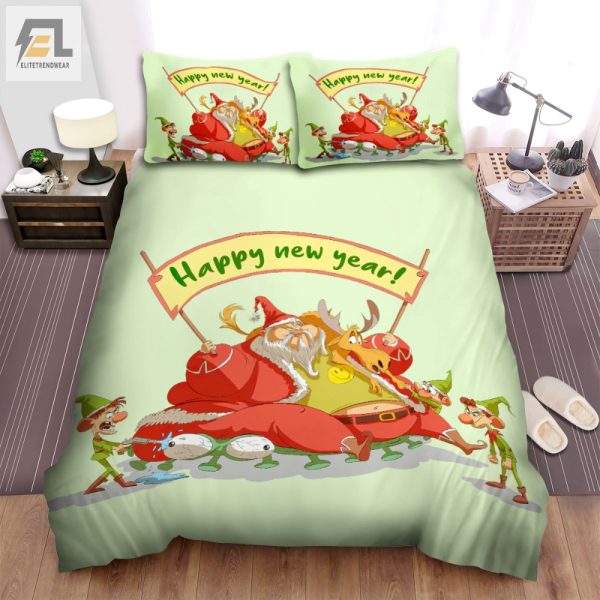 Santa Squashes Covid Fun Cozy Duvet Cover Bedding Set elitetrendwear 1