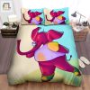 Funny Elephant Skating Duvet Cozy Unique Bedding Set elitetrendwear 1