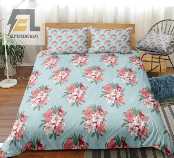 Snuggle Up In Style Funny Red Flowers Duvet Cover Set elitetrendwear 1