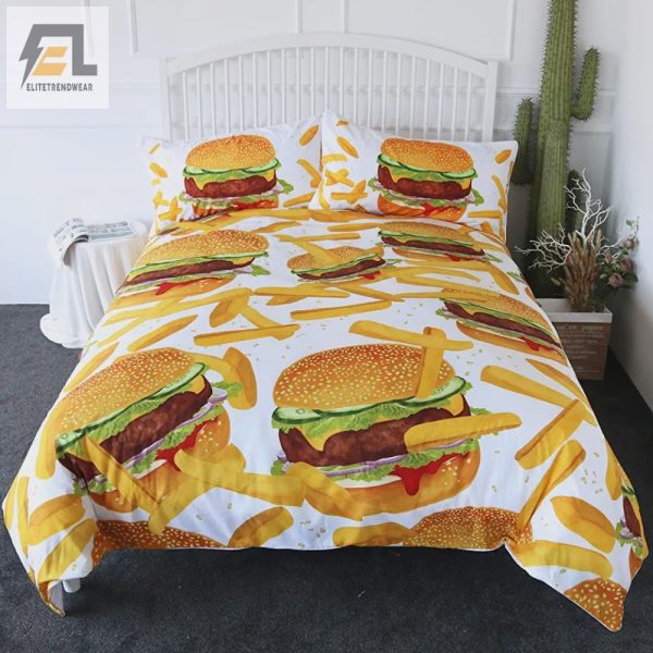 Cozy Burger Fries Duvet Sleep Like A Snack elitetrendwear 1