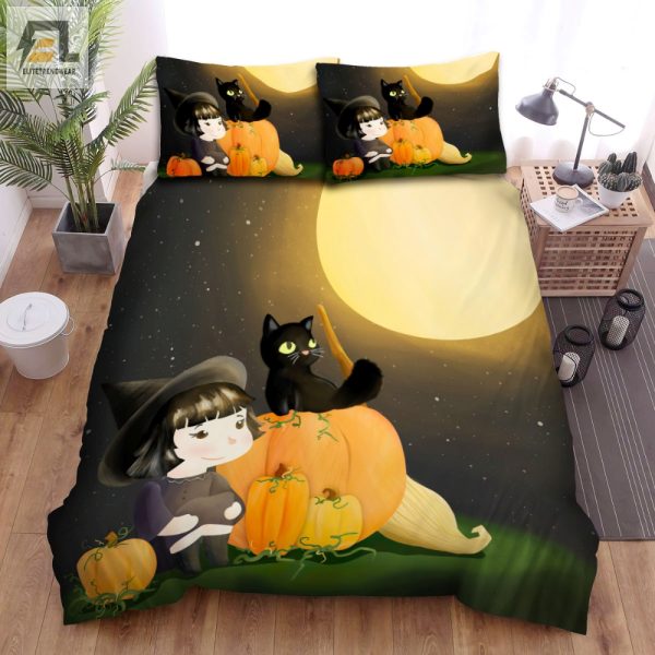 Spooky Chic Witchy Cat Duvet Sets Comfy Cute elitetrendwear 1