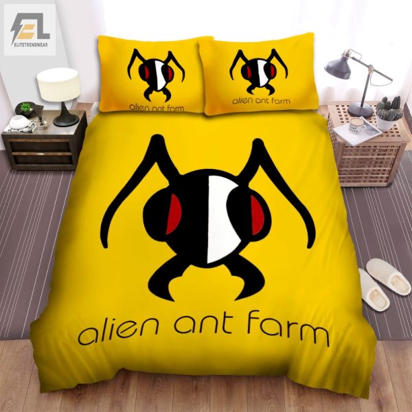 Cozy Up With Alien Ant Farm Humor Unique Yellow Duvet Set elitetrendwear 1