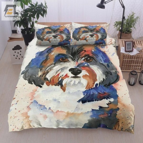 Snooze With Shih Tzus Quirky Duvet Cover Cozy Bedding Set elitetrendwear 1