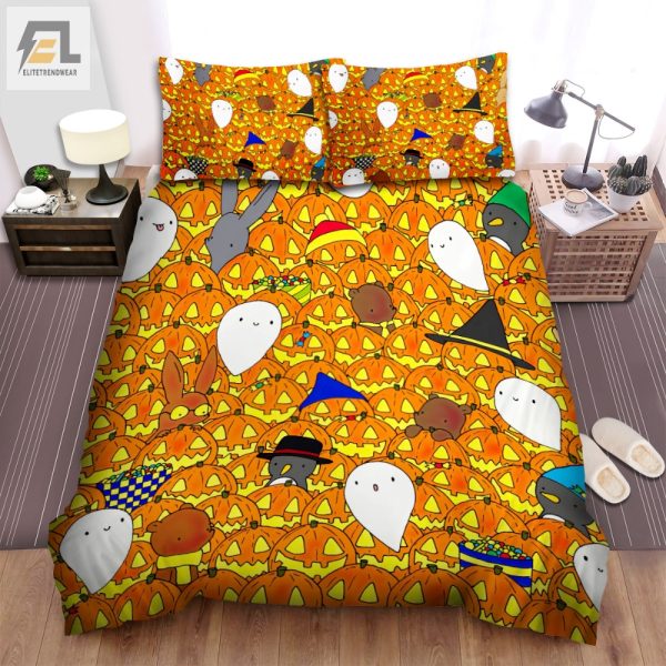 Snuggle Up Adorable Jackolantern Halloween Bedding Set elitetrendwear 1