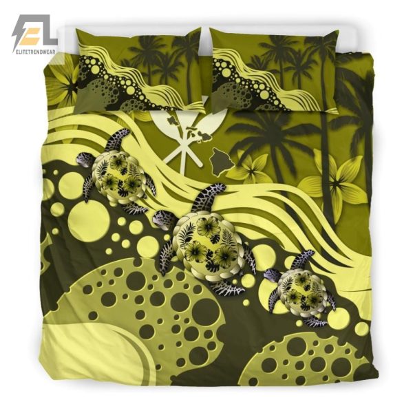 Turtle Hibiscus Dreams Comfy Polynesian Duvet Set elitetrendwear 1