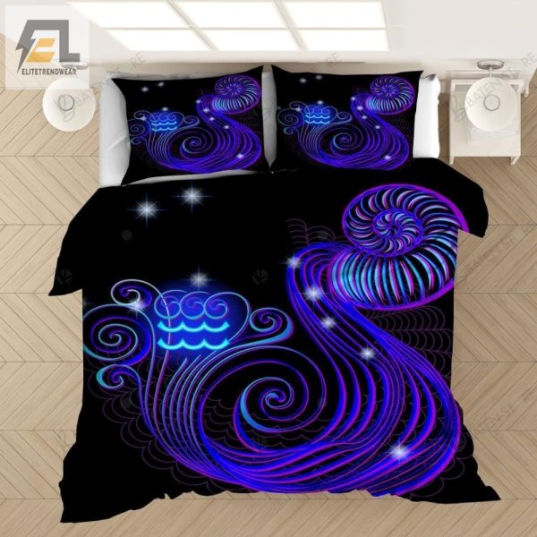 Sleep Like An Aquarius Neon Blue Constellation Bedding Set elitetrendwear 1