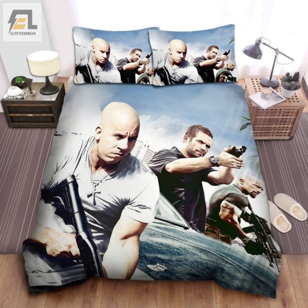 Sleep Fast Shoot Furious Hilarious Gun Combat Bedding Set elitetrendwear 1