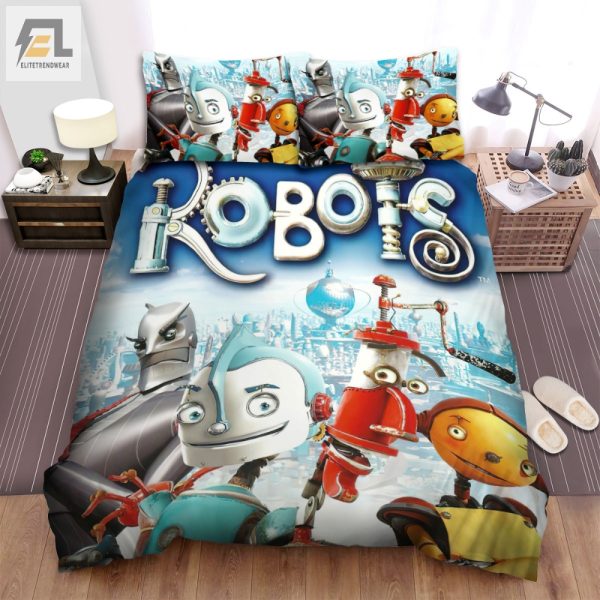 Comfy Robots Movie Poster Duvet Sleep Like A Scifi Star elitetrendwear 1