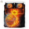 Dunk Dreams Funny 3D Fire Basketball Duvet Cover Sets elitetrendwear 1