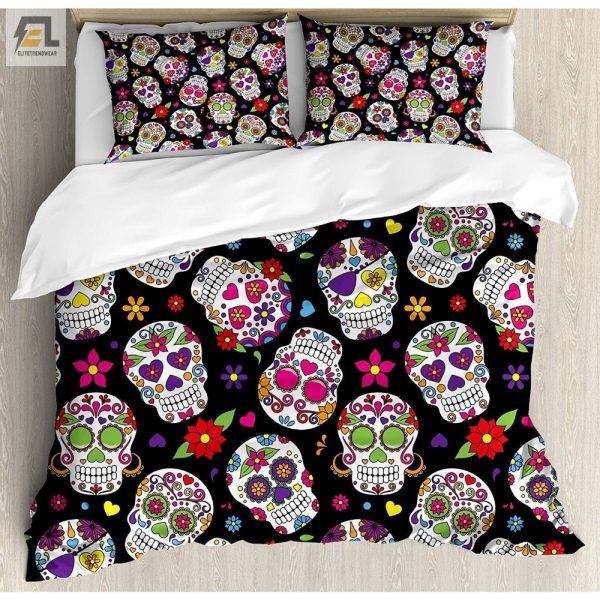 Spooky Cozy Sugar Skull Ritual Duvet Snug Hilarious Bedding elitetrendwear 1