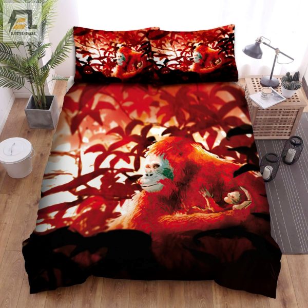 Snuggle With A Baby Orangutan Fun Duvet Cover Set elitetrendwear 1