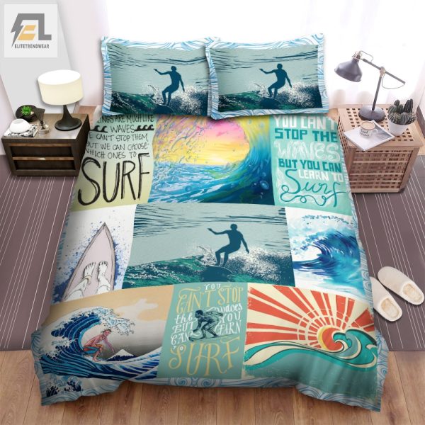 Ride The Waves In Bed Quirky Surf Duvet Cover Set elitetrendwear 1