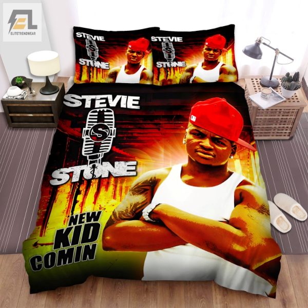 Sleep Like A Rock Star Stevie Stone Red Cap Duvet Set elitetrendwear 1