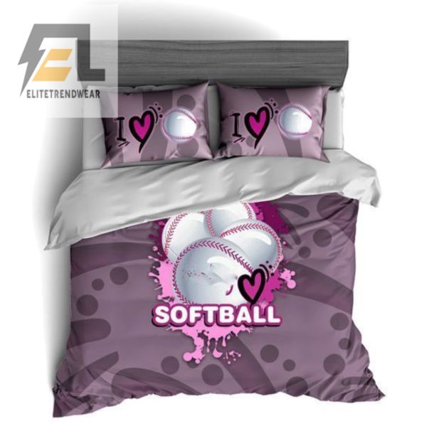 Punny Pink Power Comfy 3D Softball Duvet Bedding Sets elitetrendwear 1