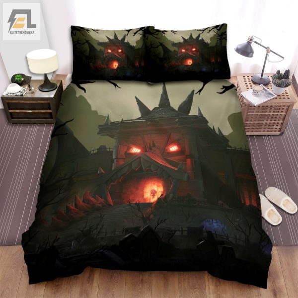 Get Spooked With Our Hilarious Haunted House Bedding Set elitetrendwear 1