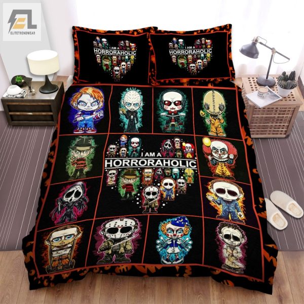 Spooktacular Horroraholic Duvet Set Cozy Creepy Fun elitetrendwear 1