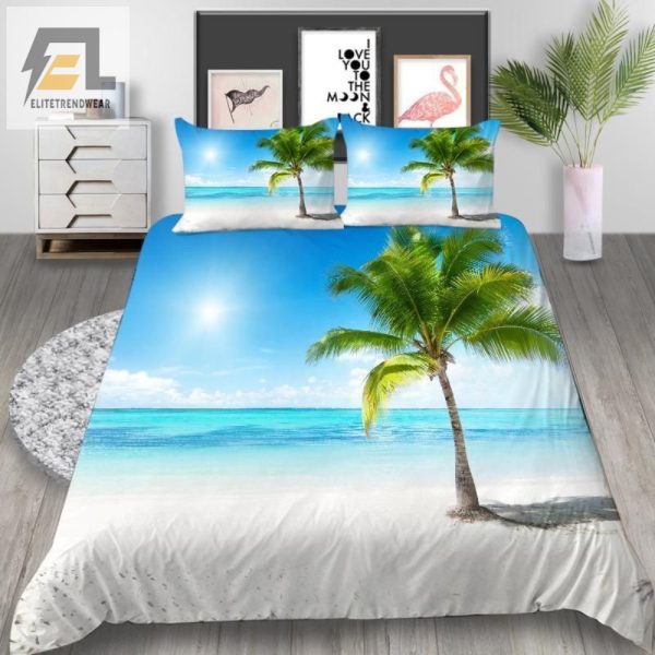 Dream Of A Palmy Night Funny Coconut Tree Duvet Set elitetrendwear 1