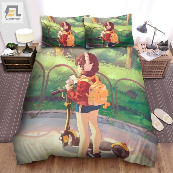 Lofi Girl Park Duvet Chill Dream Repeat Bedding Set elitetrendwear 1