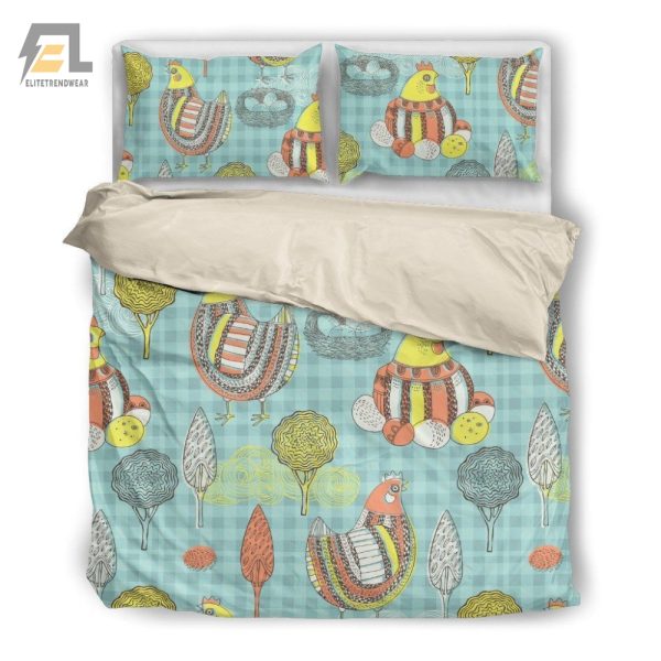 Cluckin Comfy Chicken Duvet Set Eggcellent Bedroom Upgrade elitetrendwear 1