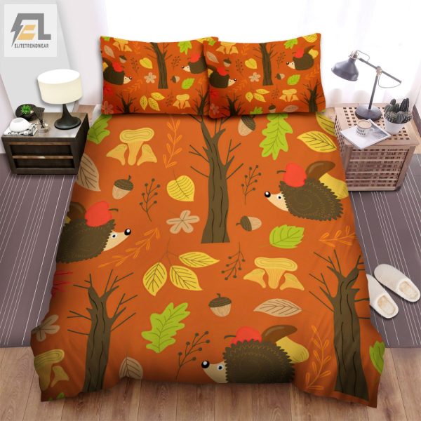 Sleep In Style Hedgehog Autumn Garden Duvet Set elitetrendwear 1